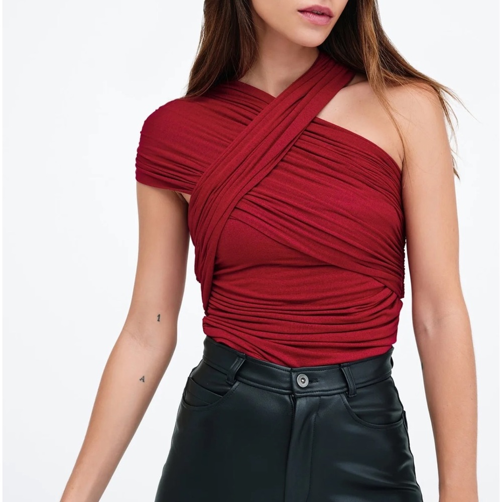 Red One-Shoulder Top